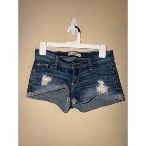 Hollister Distressed Blue Jean Shorts